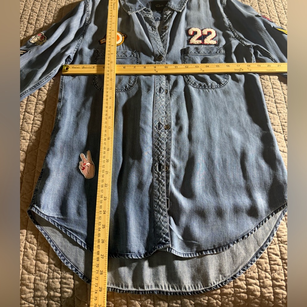Rails Carter Blue Chambray Patchwork Dark Vintage… - image 6